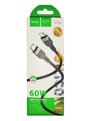 Кабель Hoco X109 Type-C to Type-C Black (300см)